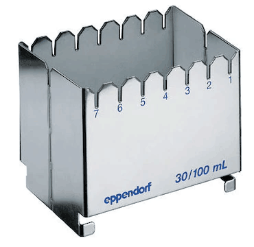 德國艾本德（Eppendorf）ReservoirRack,用于存放10mL、30mL和100mL試劑槽。最多可以放置7個試劑槽模塊或試劑槽